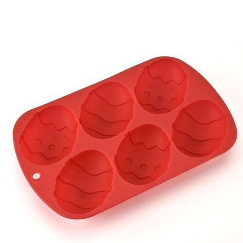 Xeme Moule De Cuisson En Silicone En Forme D'oeuf De Pâques 3d Moules À Gâteaux Muffin Au Chocolat 6 Cavités