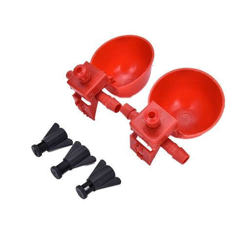 Xeme 5pcs Poulet Tasses À Boire Quail Abreuvoir Bols Oiseau Rouge En Verre Animal Maritry Outils Automatique Oiseau Coop Feeder