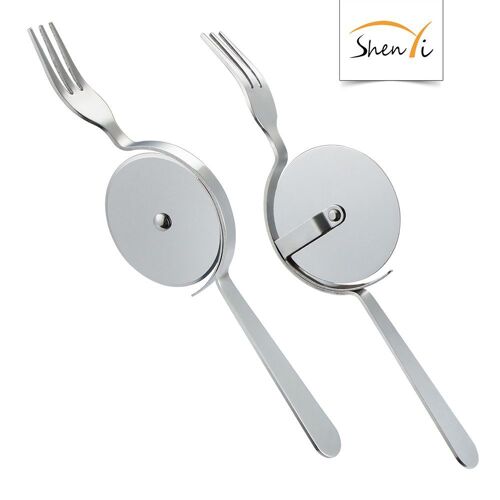 XEME 1Pc Pizza Fourche Pizza Rouleau Fourche Combinaison Simple Plaque De Cuisson Coupe Tarte Dessert Dîner Vaisselle Hoem Cuisine Outils Ensemble