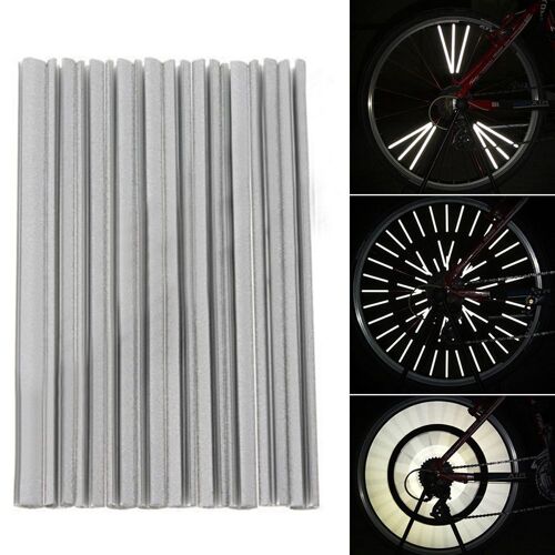 Xeme 36pcs/Lot Roue De Vélo A Parlé Réflecteur Réfléchissant Montage Clip Tube Nuit Bande D'avertissement