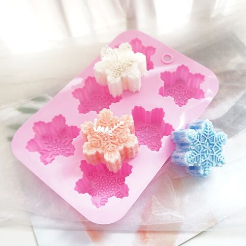 XEME Silicone Flocon De Neige Moule Bougie Savon Diy Aromathérapie Plâtre Bougie Décoration Moule Bonbons Chocolat Making Outil Décor De Noël