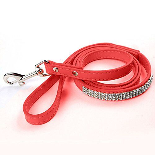 Xeme Chien En Cuir Souple Réglable Strass Laisses Chic Avec Chiot À Boucle