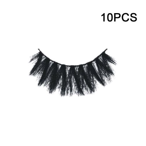 Xeme 10pairs Handmade Cils De Vison Maquillage 3d Cils De Vison Naturels Faux Cils Longs Cils Extension 