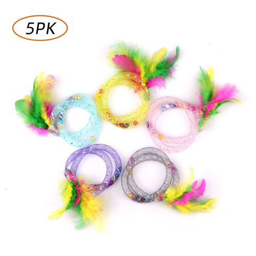 Xeme 5pcs Funny Cat Toys Jouet De Décompression Bracelet Extensible Pour Chat