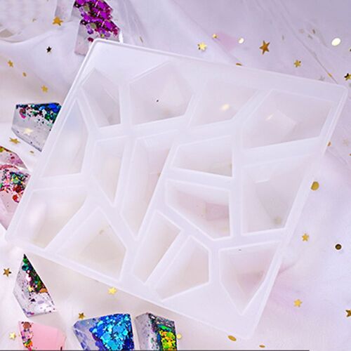 Xeme Résine Liquide Silicone Moule Diy Géométrique Triangle Miroir Artisanat Résine Époxy Pour Fabrication De Bijoux Collier Pendentif