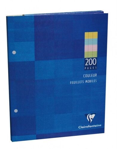 Feuillets Mobiles  Sous Etui 17x22 200  Pages  (50x4 Couleurs.Assorties) Séyès