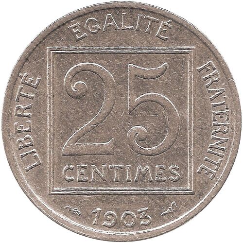 Pièce 25 Centimes France - 1903