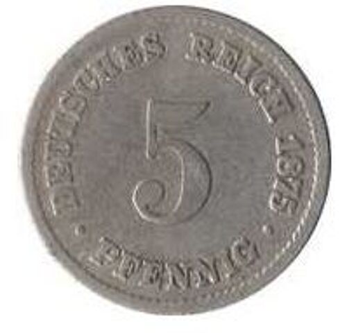 Pièce 5 Pfennig Allemagne - 1875 C