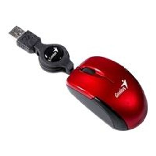 Genius Micro Traveler - Souris - optique - 3 boutons - filaire - USB - carmin