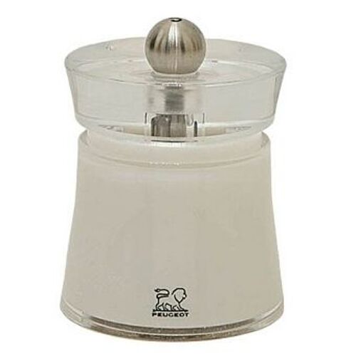 Bali Moulin À Sel Manuel En Acryl Couleur Blanc 8 Cm