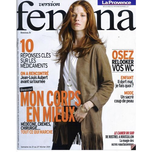 Version Femina  N° 464 : Jl Aubert/ Bollaert/ Ocres Luberon/ Esthetique Techniques Efficaces/ Cremes/ Pieds/ Medicaments/ Sommeil Enfant/ Petale Mais/ Quiz Animaux Campagne