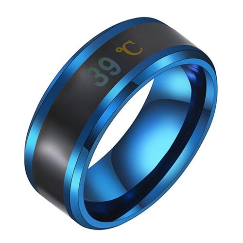 Bague thermomètre en titane et acier, bague d'humeur, émotion, sentiments, température, outil intelligent, sensible, bijou waterproof, pour hommes et femmes