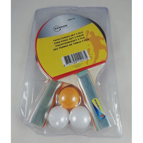 5 Pcs Set De Ping Pong 2 Raquettes Tennis De Table + 3 Balles