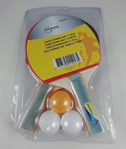 5 Pcs Set De Ping Pong 2 Raquettes Tennis De Table + 3 Balles