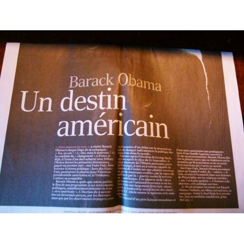 Le Monde Supplément N° 19727 : B.Obama:Un Destin Américain