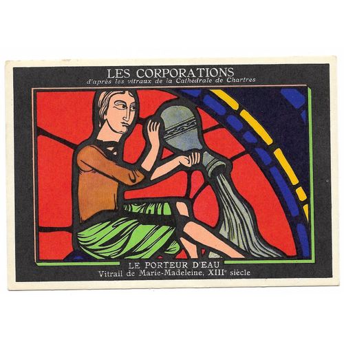 Carte Postale Publicité Aspirine Usines Du Rhône. Les Corporations Le Porteur D Eau