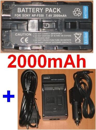 Chargeur + Batterie Pour SONY NP-F330 NP-F530 NP-F550 NP-F570, NPF330 NPF530 NPF550 NPF570, DCR CCD