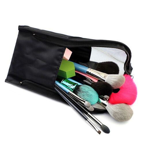 Xeju Kit De Support De Poche Pour Sac De Pinceau De Maquillage De Voyage Noir À Fermeture Éclair 