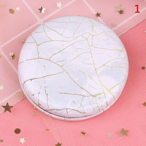 Xeju Marbre Motif Portable Double Face Miroir Pliable Poche Maquillage Femmes Filles 