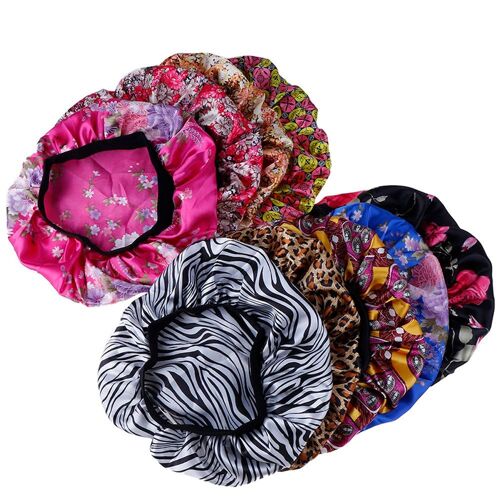 Xeju Femmes Satin Nuit Bonnet De Cheveux Bonnet Chapeau Soie Couvre-Tête Large Bande Élastique 