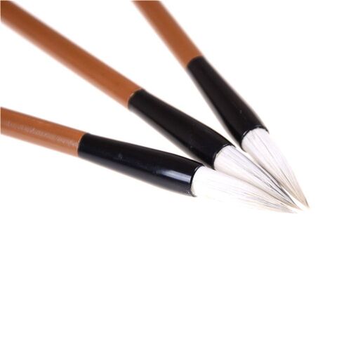 Xeju 3pcs Chinois Japonais Eau Encre Peinture Écriture Calligraphie Pinceau Stylo Blanc
