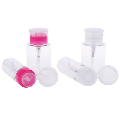 Xeju Bouteille De Pompage De Presse Claire De Liquide D'alcool De Solvant De Vernis À Ongles Vide De 180/100ml 