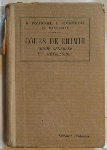 Cours De Chimie . Chimie Generale Et Metalloides