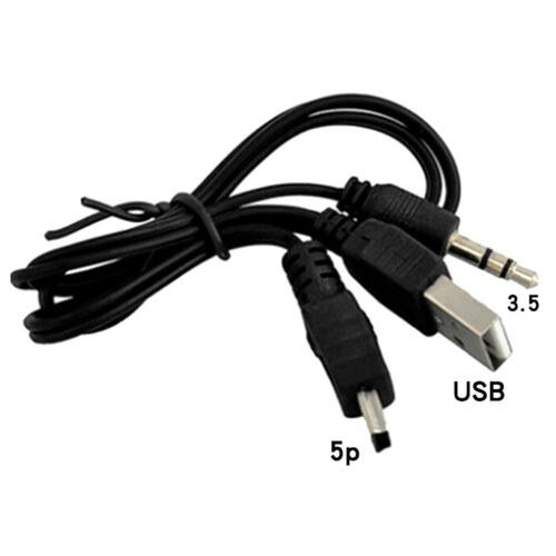 XEjU USB2.0 Charging Cord to Mini USB Male 3.5mm Jack Plug Audio Bluetooth Cable