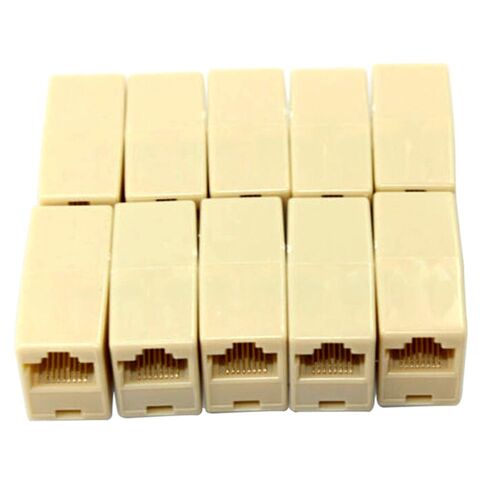 XEjU 10PCS RJ45 Female to Female Network Ethernet Lan Cable Joiner Connector new
