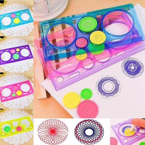 Puzzle De Peinture Multi-Fonction Intéressant, Spirographe Pour Enfants, Règle En Plastique Pour Améliorer La Capacité De Commencer À Travailler