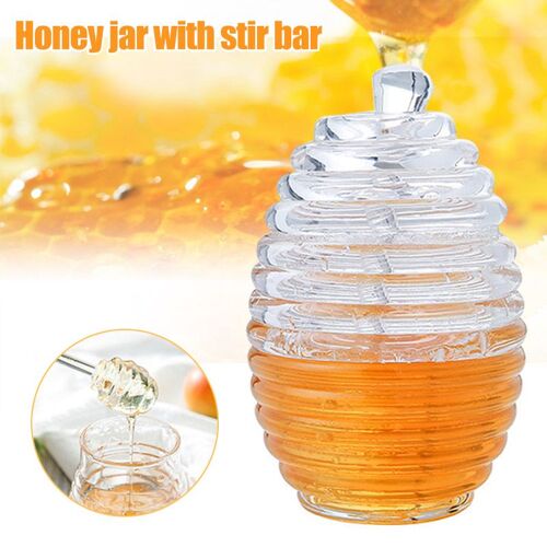 Xui Pot À Miel Transparent Avec Couvercle Plongeante Pot À Miel De Style Ruche Pour La Cuisine Domestique, J2y