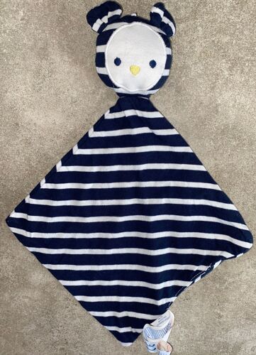Doudou Ours Souris Raye Bleu Marine Et Blanc Rayures Blanches Jouet Peluche Bebe Naissance Ourson Obaibi