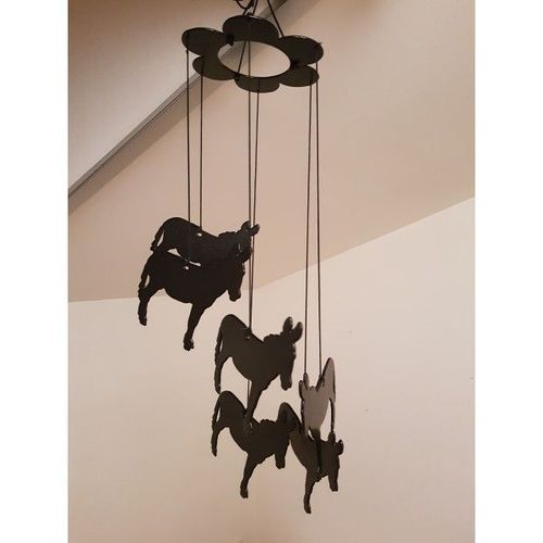 Carillon À Vent Décoré De Six Silhouettes D'ânes (Carillon Éolien)