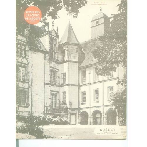 Revue Des Usagers De La Route - Gueret - Aout 1937