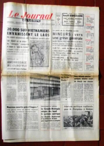 Le Journal Du Centre 9 Février 1971  N° 8229 : 20.000sud-Vietnamiens Envahissent Le Laos.Mineurs Vers Une Grève Générale.Victoire Pour Les Femmes Suisses Qui Ont Obtenu Le Droit De Vote