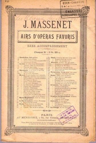 Airs D'operas Favoris N°15  Adieux De Manon