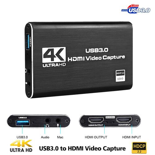 Dispositif de capture de jeu USB3.0 1080P 60FPS d'enregistrement d'ecran de la carte de capture video HDMI 4K mei302