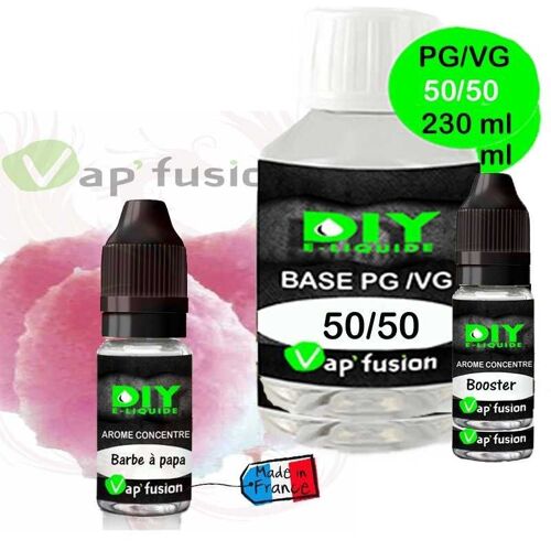 Pack base DIY facile e liquide Barbe à Papa 230 ml Vap'fusion - 6mg