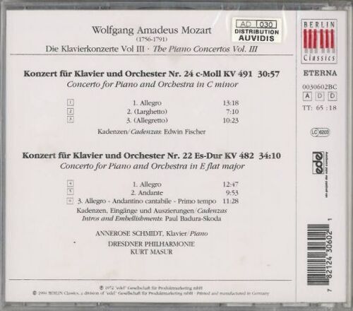 Concertos Pour Piano Nos. 22 & 24 Schmidt, Piano