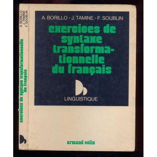 Exercices De Syntaxe Transformationnelle Du Français