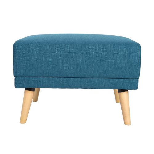 Pouf / Repose Pieds Tissu Bleu Canard Ulla