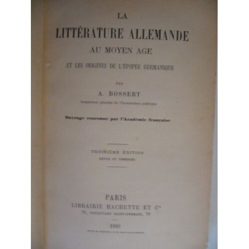 La Litterature Allemande Au Moyen Age Et Les Origines De L'epopee Germanique