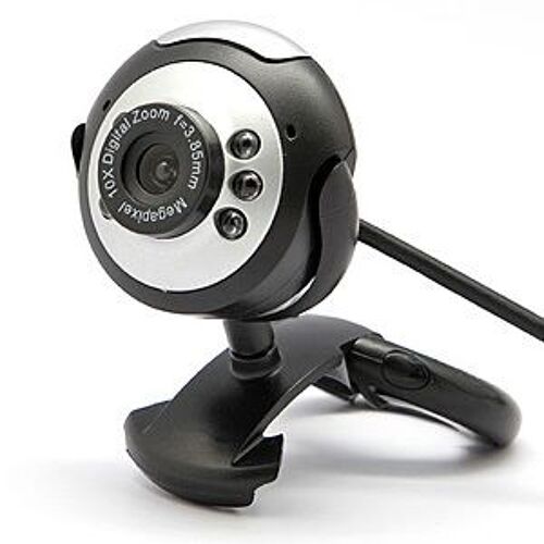 Webcam 12MP Caméra USB PC avec Microphone + 6 LED