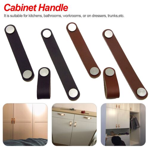 Poignée De Cabinet En Cuir Pu? 1 Pièce? Poignées De Porte De Tiroir De Commode En Cuir Pu Souple? Tirer Le Matériel De Meubles? Boutons De Cuisine
