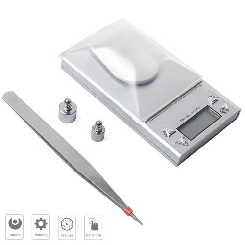 Haute Précision 10g 0.001g Lcd Numérique Bijoux Échelle Laboratoire Or Herbe Balance Bleu Rétro-Éclairage Poids Gramme Avec Lumière De Secours