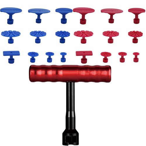 1 Set Voiture T-Bar Corps Panneau Sans Peinture Outil De Réparation De Grêle Extracteur De Dent Outil De Retrait De Relevage Avec 10 Onglets D'extracteur Outil À Main Pour Carrosserie
