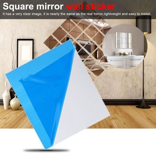 9 Pièces/Ensemble Miroir Stickers Muraux Décalcomanie Auto-Adhésif Carreaux Miroir Autocollants 3d Miroir Mur Art Maison Décors Mur Décalcomanie