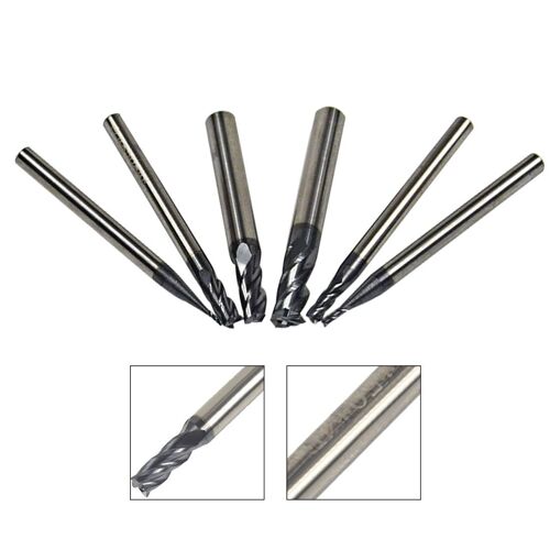 1pc fraise en acier au tungstène queue droite 4 cannelures carbure monobloc fraise à CNC 1/2/3/4/5/6mm