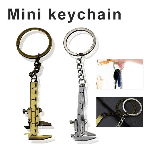 1Pc universel voiture style métal mobile Vernier pied à coulisse règle modèle porte-clés porte-clés porte-clés outil cadeau accessoires