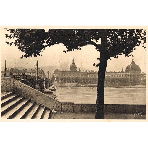 Carte Postale Ancienne, France, Rhône ( 69 ), Lyon, Pont De La Guillotière Et Hôtel Dieu